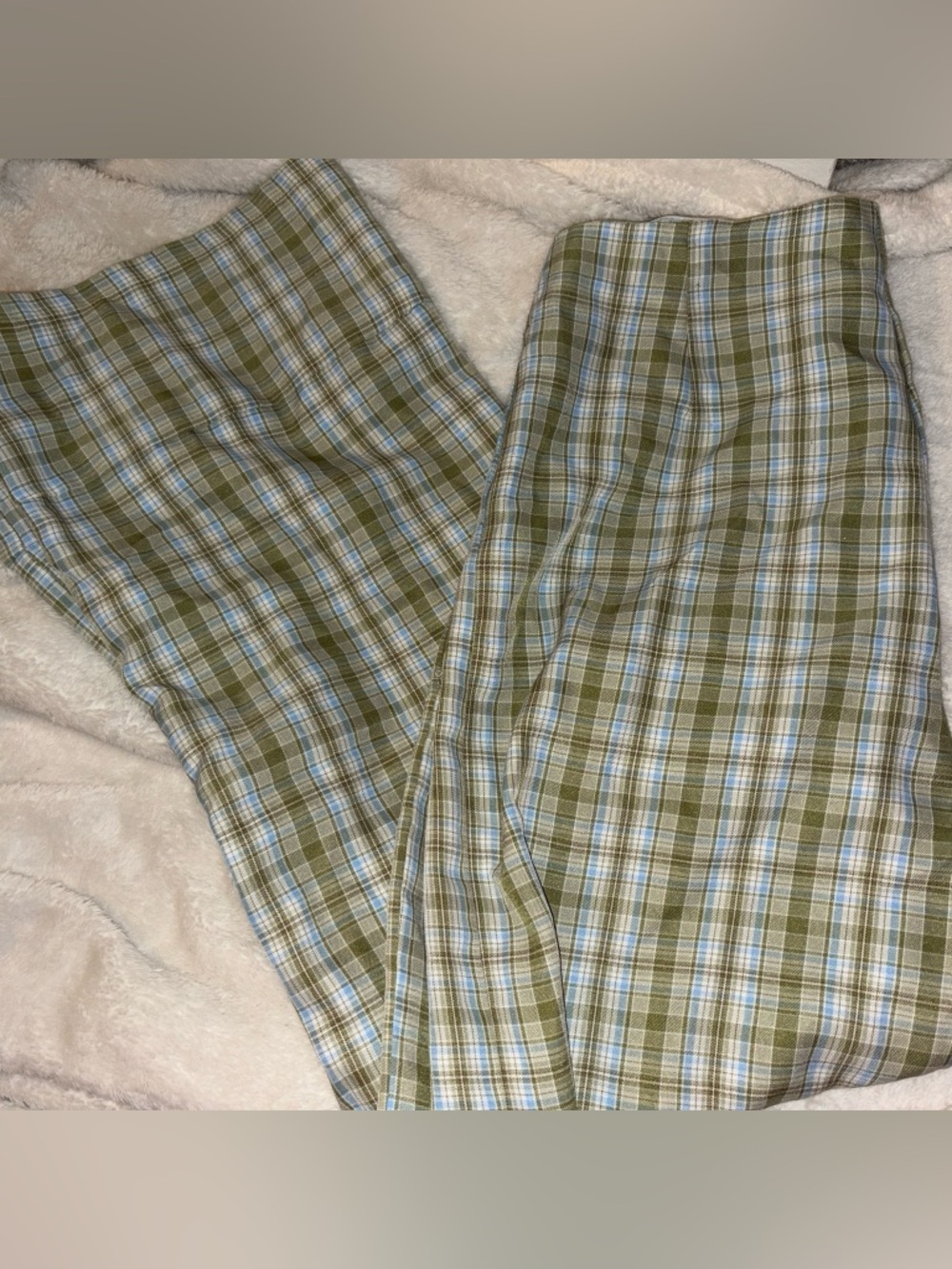 Princess Polly Euros Pants - green and blue plaid